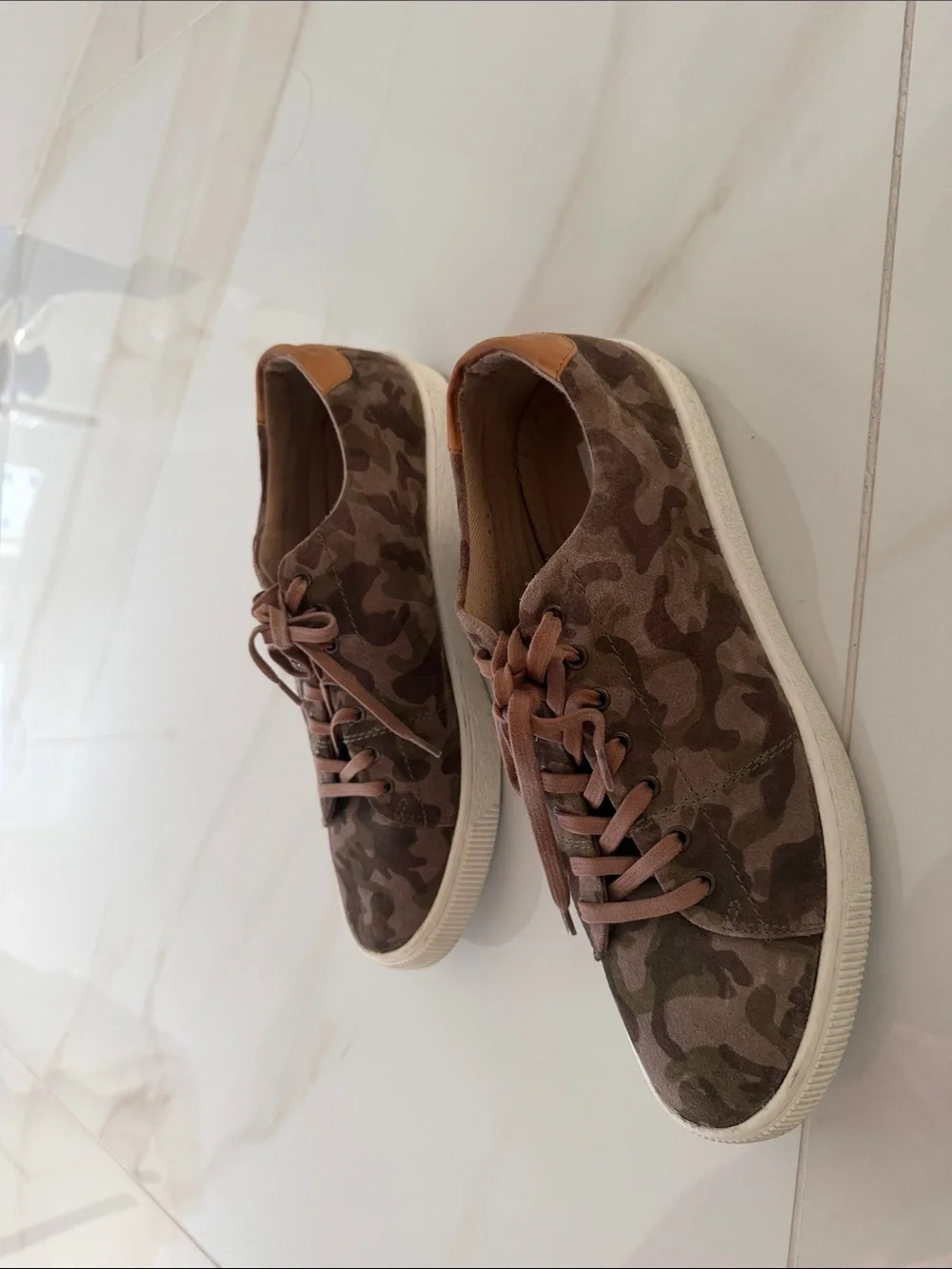 Steve Madden Camo Canvas Sneakers in Brown and Green